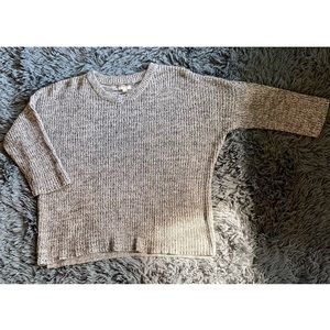 Sonoma 3/4 Length Sleeve Gray Sweater